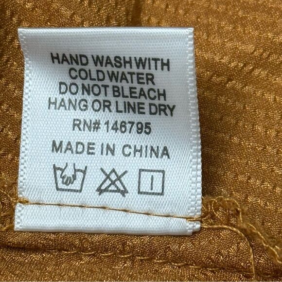 New Without Tags 4SIENNA Laura Long Sleeve Copper Peplum Blouse Size Medium - Picture 5 of 8